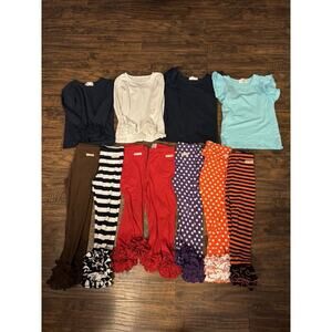 Sew Sassy 11 Piece Lot Boutique Ruffle Pants and Shirts Sz:6